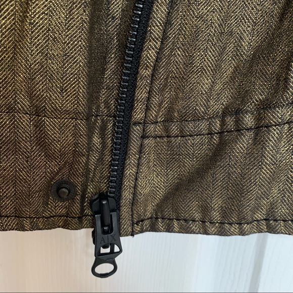 A/X Armani Exchange Linen Moto Jacket Gold Size XS - Picture 8 of 14